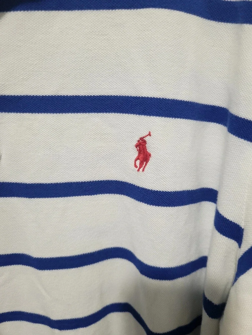 Ralph Lauren By Polo White & Blue Striped Collar Pullover Sz 2xlt